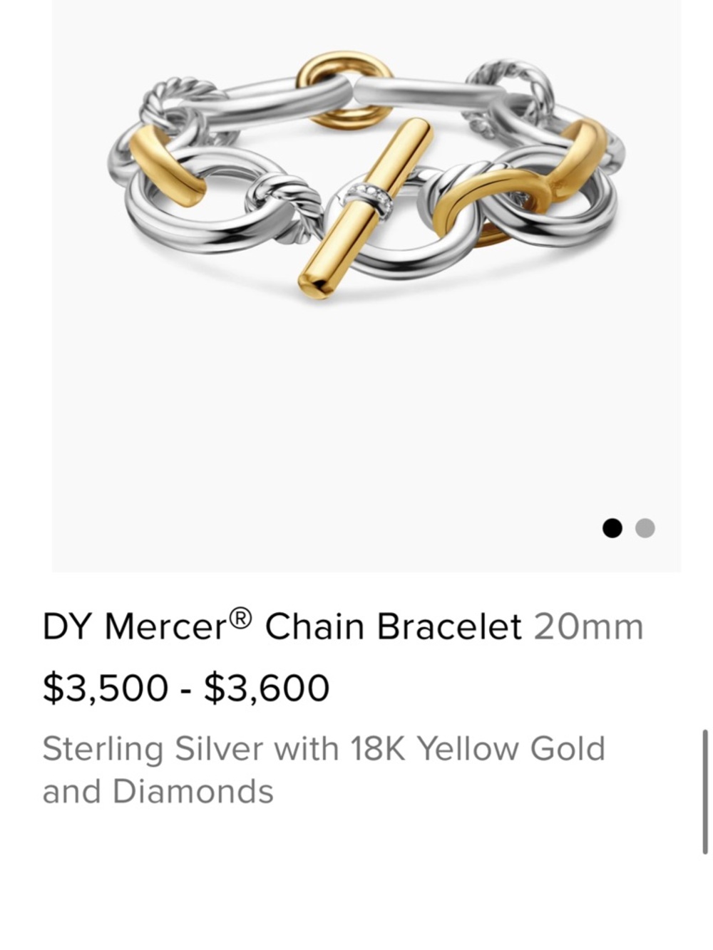 David Yurman Bold Mercer SS & 18kt gold - Picture 9 of 13